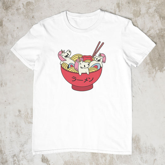 Tee-Shirt Homme " Licorne dans un Ramen "